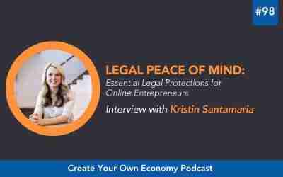 Episode 98 – Legal Peace of Mind: Essential Legal Protections for Online Entrepreneurs with Kristen Santamaria